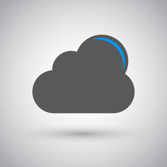 Vector cloud computing download icon, vector illustration. Flat design style.