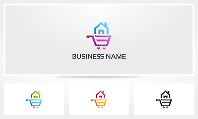 House Shopping Cart Buy Sell Logo