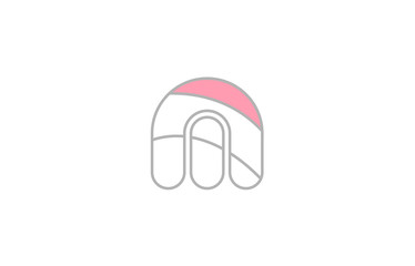 Fototapeta premium grey pink alphabet letter m company logo design