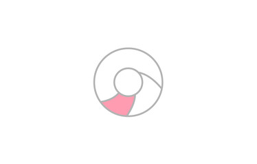 grey pink alphabet letter o company logo design