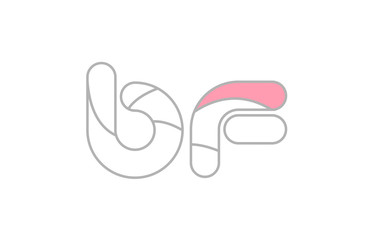 Obraz premium grey pink alphabet letter bf b f company logo design