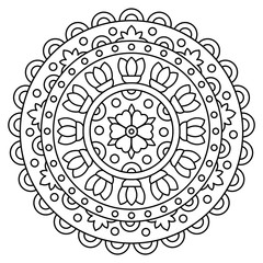 Mandala. Coloring page. Vector illustration.