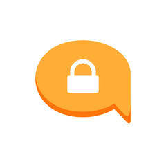 Bubble chat dialogue lock message secure speech icon