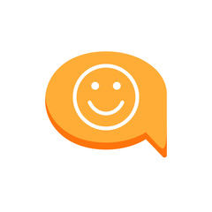Bubble chat dialogue emotion face happy message smile speech icon