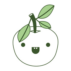 orange fresh and citrus fruit kawaii character vector illustration design