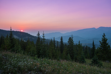 Sunset over Montana's wilderness