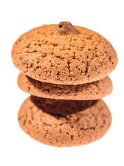 oatmeal cookies isolated on white background