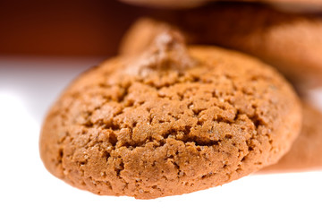 oatmeal cookies isolated on white background