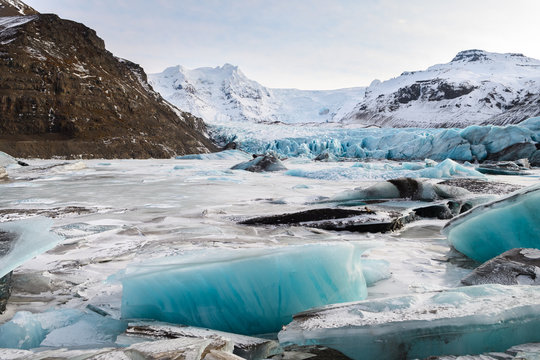 Frozen Landscape At Vatnajokull Glacier, Iceland