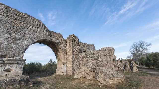 Barbegal aqueduct near Arles, France (time lapse video)
