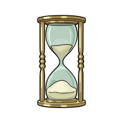 Retro hourglass. Vector vintage engraving