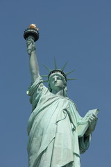 Fototapeta na wymiar Statue of Liberty. view of upper body