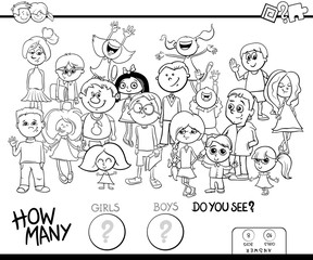 counting girls and boys game coloring book