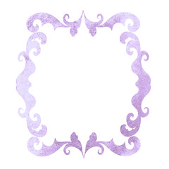 Watercolor decorative frame isolated on white background

