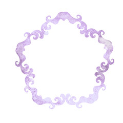 Watercolor decorative frame isolated on white background
