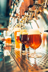 Beer taps in a pub © master1305