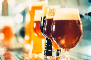 Beer taps in a pub