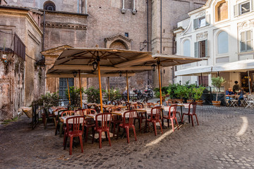 Cozy old street in Trastevere in Rome, Italy