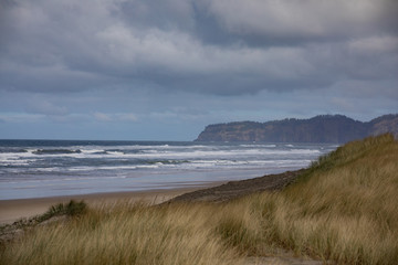 Ocean cliff in the distance