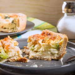 Classic smoked salmon and broccoli quiche