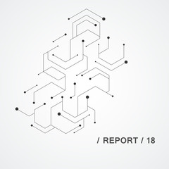 Hexagonal technology pattern. Molecular connect composition