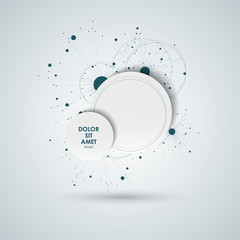 Obraz premium Lines and dots concept geometric design and technical background