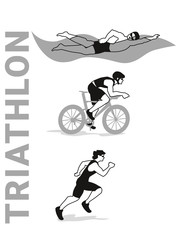 Triathlon vector set.