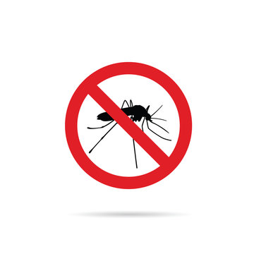no mosquito sign icon vector illustration