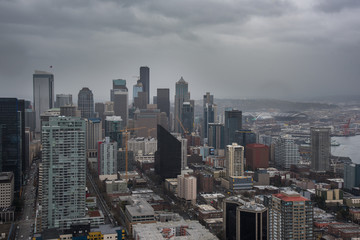 overcast Seattle skyline