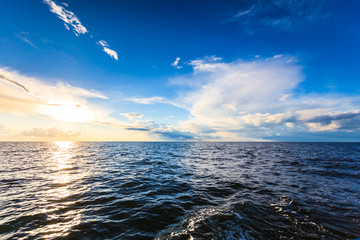 Beautiful seascape evening sea horizon and sky