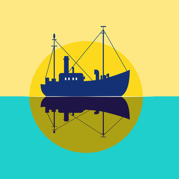 Fishing vessel icon