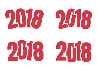 2018 sign of new year on white background