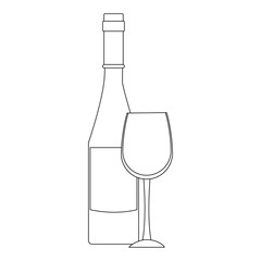 Champagne bottle and cup icon vector illustration graphic design