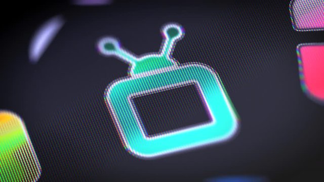 The tv icon on the Screen. 4K Resolution. Encoder Prores 4444. Great Quality. Looping.