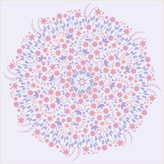 floral Arabesque light on the bright background of a wonderful mandala on fabric flower ornament