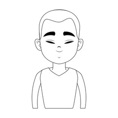 Funny chinese man face icon vector illustration graphic design
