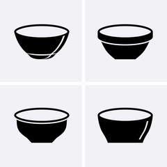 Bowl Sauce for mayonnaise, ketchup, yogurt and cream Icons.