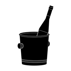 Champagne on ice bucket icon vector illustration graphic design