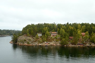 Fototapeta premium Small islands of Sweden in autumn