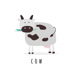 Simple vector illustration with cow.