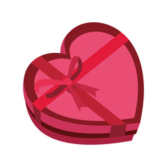 Gift box heart shaped vector illustration graphic design