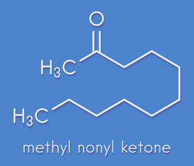 Methyl nonyl ketone (2-undecanone) insect repellent molecule. Skeletal formula.