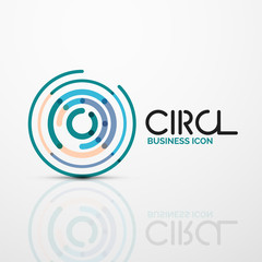 Abstract swirl lines symbol, circle logo icon