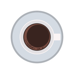 Coffee mug topview vector illustration graphic design