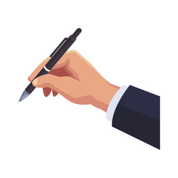 Hand holding pen vector illustration graphic design