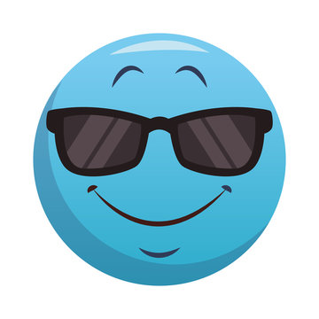 Emoji with sunglasses vector illustration graphic design