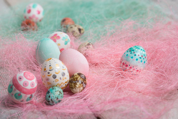 Easter background, Easter eggs.