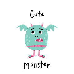 Obraz na płótnie Canvas Cute monster for Halloween design. Simple vector illustration.