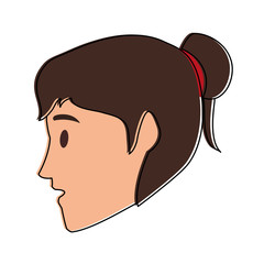 Woman head cartoon vector illustration graphic design