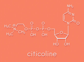 Citicoline (CDP-choline) molecule. Skeletal formula.